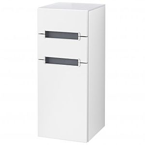Villeroy and Boch Subway 2.0 side cabinet A7130SMS 35.6x85.7cm, right, matt silver handle, white, matt white