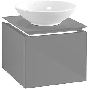 Villeroy & Boch Legato Waschtischunterschrank B565L0FP 45x38x50cm, mit LED-Beleuchtung, Glossy Grey