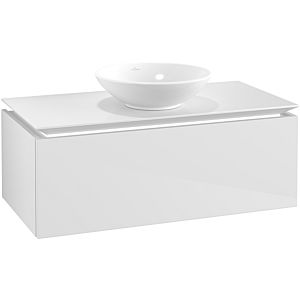 Villeroy & Boch Legato Waschtischunterschrank B571L0DH 100x38x50cm, mit LED-Beleuchtung, Glossy White