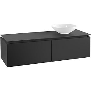 Villeroy & Boch Legato meuble sous-vasque B61500PD 140x38x50cm, Black Matt Lacquer