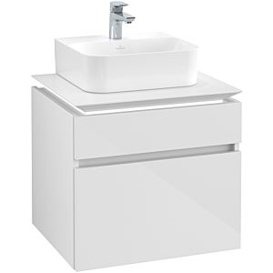 Villeroy & Boch Legato Waschtischunterschrank B732L0DH 60x55x50cm, mit LED-Beleuchtung, Glossy White