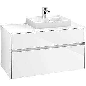 Villeroy & Boch Collaro Waschtischunterschrank C01500DH 100x54,8x50cm, Waschtisch rechts, Glossy White