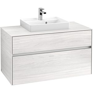 Villeroy & Boch Collaro Waschtischunterschrank C01600E8 100x54,8x50cm, Waschtisch mittig, White Wood