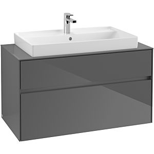 Villeroy & Boch Collaro Villeroy & Boch Collaro C02000FP 100x54.8x50cm, washbasin in the middle, Glossy Grey