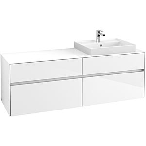 Villeroy & Boch Collaro Waschtischunterschrank C02300DH 160x54,8x50cm, Waschtisch rechts, Glossy White