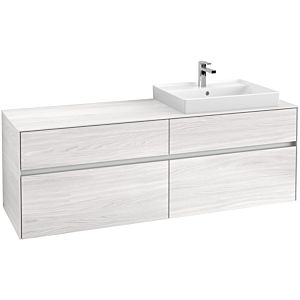 Villeroy & Boch Collaro Waschtischunterschrank C02300E8 160x54,8x50cm, Waschtisch rechts, White Wood
