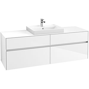 Villeroy & Boch Collaro Waschtischunterschrank C02500DH 160x54,8x50cm, Waschtisch mittig, Glossy White