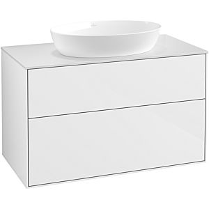 Villeroy und Boch Finion Waschtischunterschrank FA0100GF 100x60,3cm, Abdeckplatte white matt, Glossy white lacquer