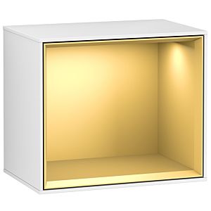 Villeroy and Boch Finion module G580HFGF 41.8x35.6x27cm, Emotion, shelf gold matt, glossy white lacquer