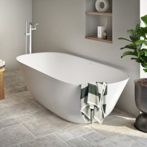 Villeroy and Boch Theano bathtub Q175ANH7F200VRW 175 x 80 cm, free-standing, stone white