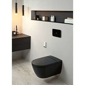 Villeroy and Boch ViClean-I200 shower toilet rimless V0E200R7 Shape oval, Pure Black CeramicPlus