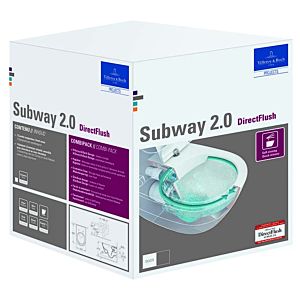 Villeroy & Boch Subway 2.0 & ViConnect Set WC spülrandlos, weiß Ceramicplus, mit WC-Sitz