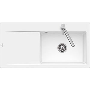 Villeroy and Boch Subway sink 336101AM basin right, waste set with manual operation, Almond