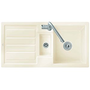 Villeroy & Boch Flavia built-in sink 330401FU with waste set and manual operation, Ivory