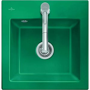Villeroy and Boch Subway sink 331502AM with waste set and eccentric actuation, Almond