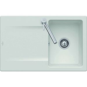 Villeroy and Boch Siluet sink 333402AM with waste set and eccentric actuation, Almond