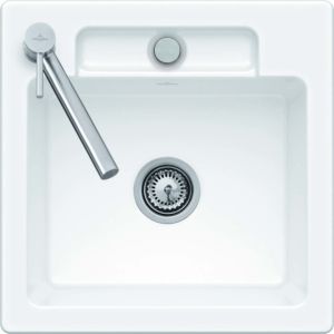 Villeroy and Boch Siluet sink 334501KD with waste set and manual operation, Fossil