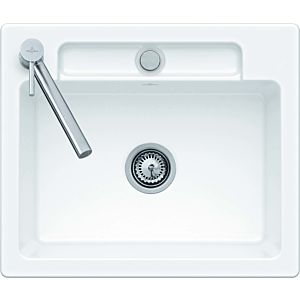 Villeroy and Boch Siluet sink 33461FFU with waste set and manual operation, Ivory