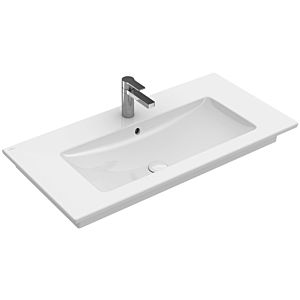 Villeroy and Boch Venticello furniture washbasin 41048JRW 80x50.5cm, stone white C-plus, without tap hole, with overflow