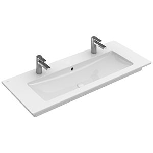 Villeroy and Boch Venticello furniture washbasin 4104CKRW 120x50cm, stone white C-plus, 2 tap holes, with overflow