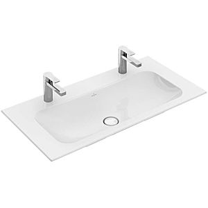 Villeroy and Boch Finion washbasin 4164A1RW 100x50cm, stone white C +, 2 tap holes, without overflow