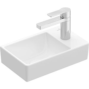 Villeroy und Boch Avento Handwaschbecken 43003LRW 36 x 22 cm, 1 Hahnloch, ohne Überlauf, links, stone white C-plus