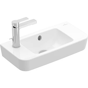 Villeroy and Boch O.novo Cloakroom basin 4342R5R1 50x25cm, tap hole punched right through, pre-punched left, overflow, white C-plus