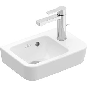 Villeroy and Boch O.novo Cloakroom basin 434337T2 36x25cm, square, basin on the left, with tap hole, without overflow, white AntiBac C-plus