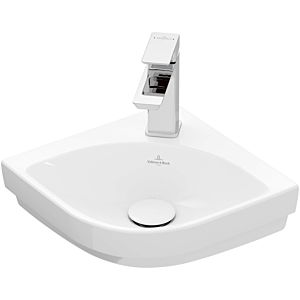 Villeroy and Boch Subway 3.0 corner Cloakroom basin 43714601 32cm leg length, with tap hole / without overflow, white