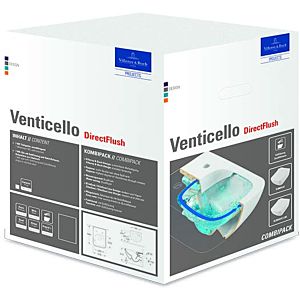 Villeroy & Boch Venticello WC Combi Pack 4611RLR1 weiß mit CeramicPlus, DirectFlush, mit WC-Sitz