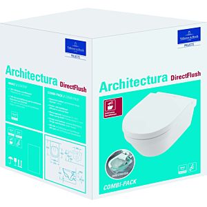 Villeroy et Boch Architectura MetalRim Combi pack unité de lavage murale 4694HR01 sans monture, avec siège WC , blanc