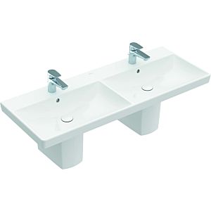 Villeroy and Boch Avento double vanity washbasin 4A23CKRW 120 x 47 cm, square, 2 x tap holes, with overflow, stone white C-plus