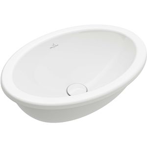 Villeroy and Boch Loop &amp; friends built-in washbasin 4A610001 oval, without tap hole bank, with overflow, 50.5 x 36 cm, white