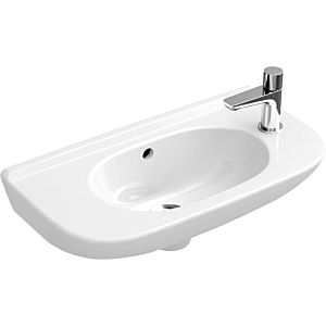 Villeroy and Boch O.NOVO Compact Cloakroom basin 536153R1 50 x 25 cm, with overflow, tap hole on the right, white C-plus