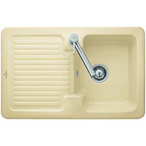 Villeroy and Boch sink 674502AM with waste set and eccentric actuation, Almond