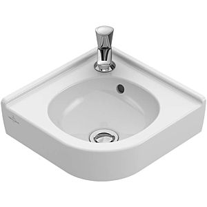 Villeroy und Boch O.NOVO Compact Eck-Handwaschbecken 73103301 32 cm Schenkellänge, 1 Hahnloch, ohne Überlauf, weiß