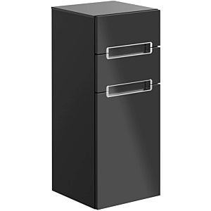 Villeroy and Boch Subway 2.0 side cabinet A7120RPD 35.6x85.7cm, left, matt silver handle, silver-grey, matt black lacquer