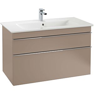 Villeroy and Boch Venticello vanity unit A92601E8 95.3 x 59 x 50.2 cm, basin in the middle, handle chrome, White Wood