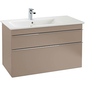 Villeroy and Boch Venticello vanity unit A92701DH 95.3 x 59 x 50.2 cm, basin left, chrome handle, Glossy White