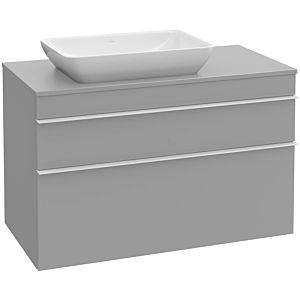 Venticello Villeroy et Boch vasque A94205VK 95,7 x 60,6 x 50,2 cm, meuble sous-vasque gauche, poignée cuivre, gris clair
