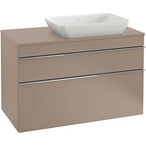 Villeroy and Boch Venticello vanity unit A94301FP 95.7 x 60.6 x 50.2 cm, washbasin on the right, chrome handle, Glossy Grey