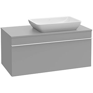 Venticello Villeroy et Boch vasque A94805FP 95,7 x 43,6 x 50,2 cm, lavabo à droite, poignée en cuivre, Glossy Grey