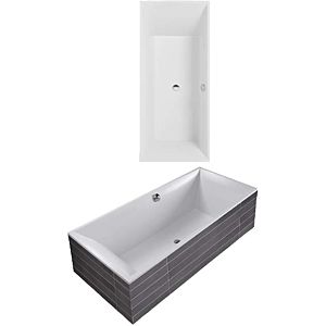 Villeroy and Boch Squaro rectangular bathtub UBQ170SQS2V-01 169.4x74.4cm, drain in the middle, white