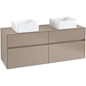 Villeroy and Boch Collaro vanity unit C04800DH 140 x 54.8 x 50 cm, for 2 Basin Fixing Kit , Glossy White