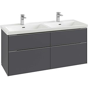 Villeroy and Boch Subway 3.0 vanity unit C56800VN 127.2x56.6x47.8cm, without LED / handle aluminum glossy, cashmere gray