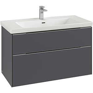 Villeroy and Boch Subway 3.0 vanity unit C57000VM 97.3x57.6x47.8cm, without LED / handle aluminum glossy, taupe