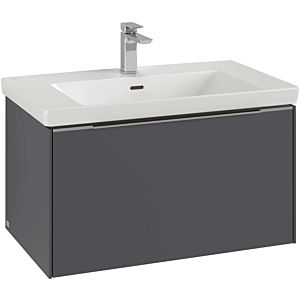 Villeroy and Boch Subway 3.0 vanity unit C573L0VF 77.2x42.9x47.8cm, with LED / handle aluminum glossy, pure white