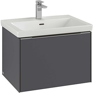 Villeroy and Boch Subway 3.0 vanity unit C575L1VF 62.2x42.9x47.8cm, with LED / handle Volcano black, pure white
