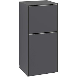 Villeroy and Boch Subway 3.0 side cabinet C59401VF 40x86x36.2cm, hinge left / handle Volcano black, pure white