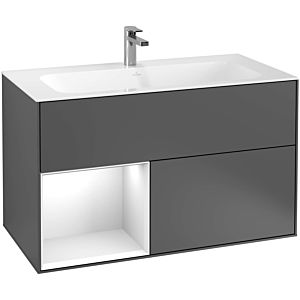 Villeroy and Boch Finion Villeroy and Boch Finion F030GFPH 99.6x59.1x49.8cm, shelf on the left Glossy white lacquer, Glossy Black Lacquer